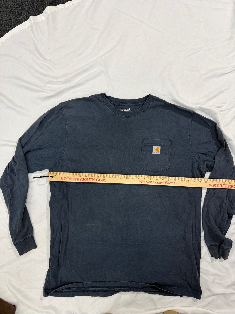 Carhartt Men’s Long-Sleeve Pocket Tee in Navy Blue